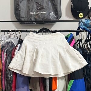 White Flared Skort